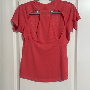 adidas Women's Short Sleeve pink Red Tee XS open back